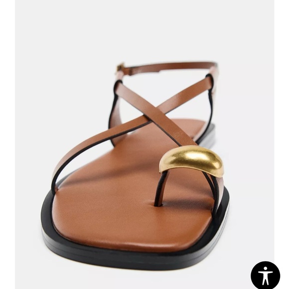 Zara Brown Strappy Sandals - Picture 3 of 5